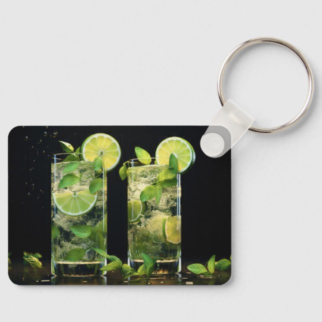 Chaveiro Coquetéis de Mojito de Nome e Texto Personalizados (Frente)