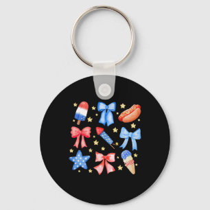 Chaveiro Coquette 4th Of Julul Blue Red Arcos Stars