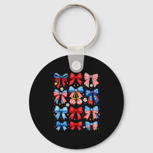 Chaveiro Coquette Vermelho Branco Azul Patriótico