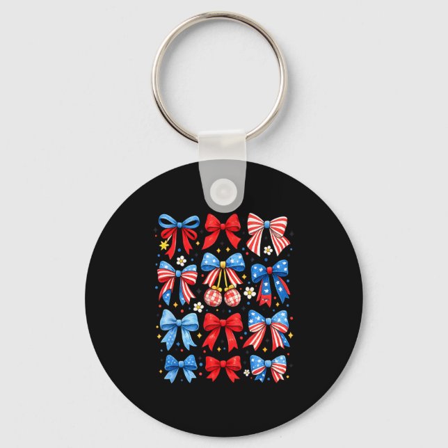 Chaveiro Coquette Vermelho Branco Azul Patriótico (Frente)
