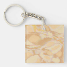 Chaveiro Cor aquosa moderna única cor laranja desenhada à m