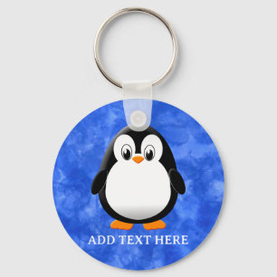 Chaveiro Cor Azul-Azul Personalizada Do Cartoon Pinguim