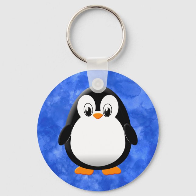 Chaveiro Cor Azul De Cartoon Pinguim-Cinto (Frente)