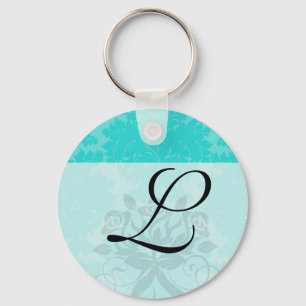 Chaveiro cor damasco azul-ornamentado aquamarina