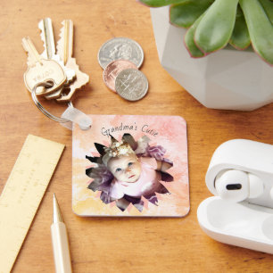 Chaveiro Cor de Água do Pastel de Foto em Forma de Flor Per