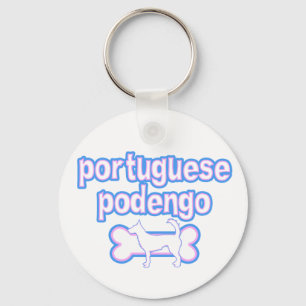 Chaveiro cor-de-rosa & azul de Podengo do