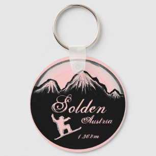 Chaveiro cor-de-rosa da arte do snowboard de