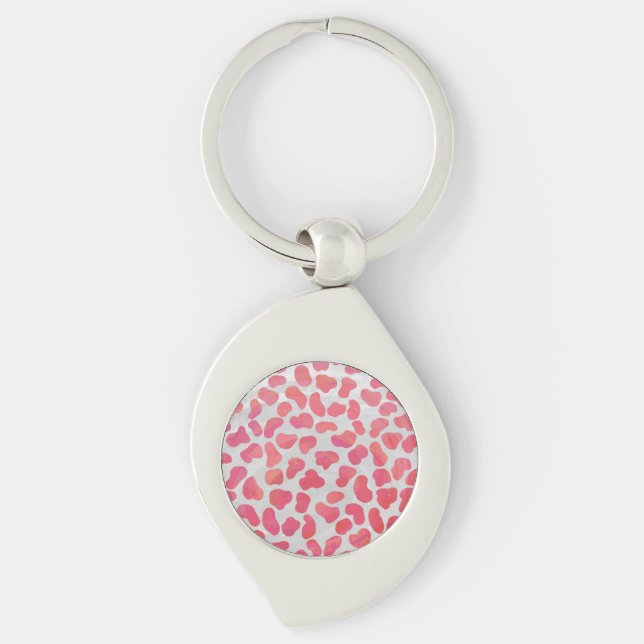 Chaveiro Cor-de-rosa Dalmático e Impressão branco (Frente)