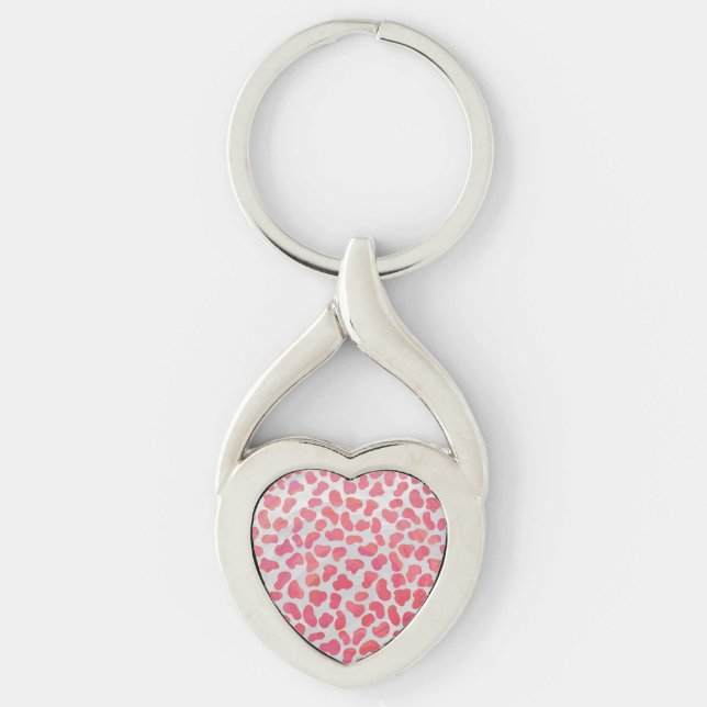 Chaveiro Cor-de-rosa Dalmático e Impressão branco (Frente)