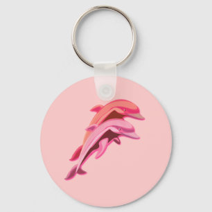 Chaveiro cor-de-rosa do rosa do design do golfinho
