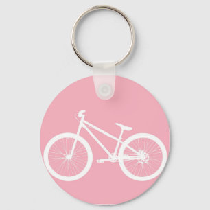 Chaveiro cor-de-rosa e branco da bicicleta do