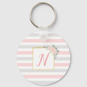 Chaveiro Cor-de-rosa e Cinza embutida personalizada