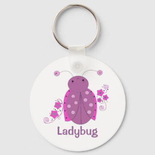 Chaveiro Cor-de-rosa e ladybug roxo