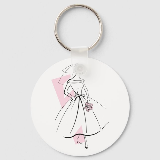 Chaveiro cor-de-rosa-moda (Frente)