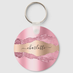 Chaveiro Cor-de-rosa-rosa-esbranquiçada dourado-árgula