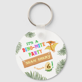 Chaveiro Cor do Raio: Aniversário do Dinossauro Incrível