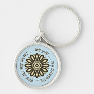 CHAVEIRO COR FLORAL PRESENTE PARA MÃE PAI IRMÃ FILHO CHEFE