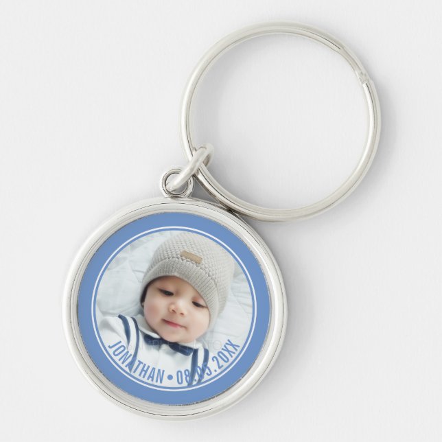 Chaveiro Cor Personalizada com Foto e Texto Personalizados (Frente)