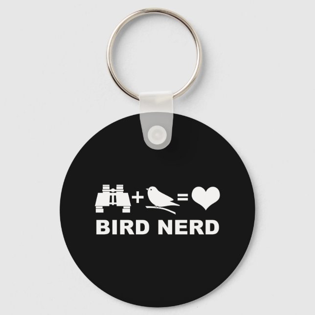 Chaveiro Cor Personalizada do Birdwatcher do Nerd de aves (Frente)