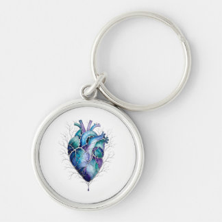Chaveiro Coração Anatômico Azul e Roxo