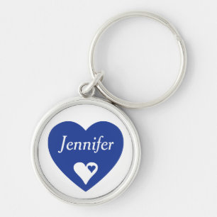 Chaveiro Coração Azul Marinho Personalizado Pulseira de Amo