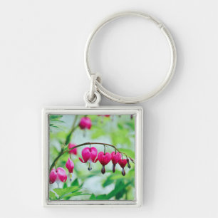 Chaveiro Coração Bonito Elegente de Flor Rosa