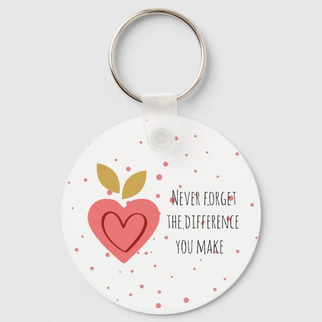 Chaveiro Coração cor-de-rosaCitação motivacional presente d (Frente)