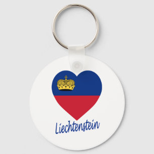 Chaveiro Coração da bandeira de Liechtenstein