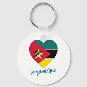 Chaveiro Coração da bandeira de Mozambique