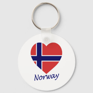 Chaveiro Coração da bandeira de Noruega
