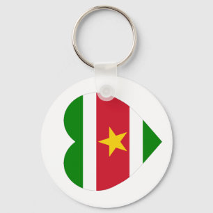 Chaveiro Coração da bandeira de Suriname