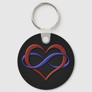Chaveiro Coração da infinidade do orgulho de Polyamory