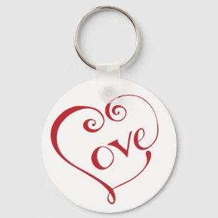 Chaveiro Coração de Amor com Mão em Vermelho
