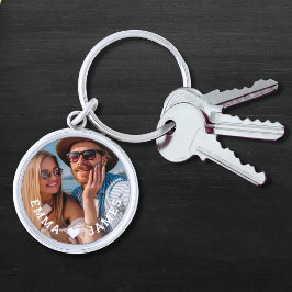 Chaveiro Coração de Amor de Foto de Casais Personalizada