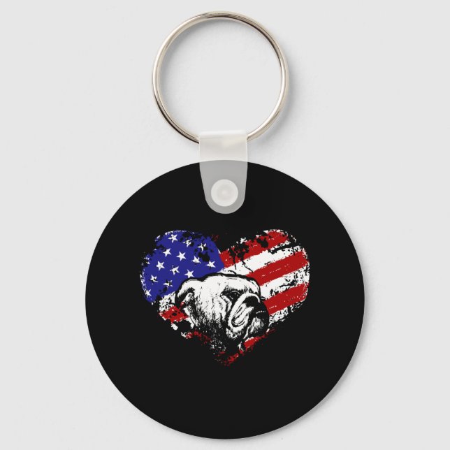 Chaveiro Coração de Buldogue (Frente)