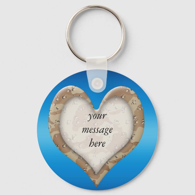 Chaveiro Coração de Camouflage (Frente)