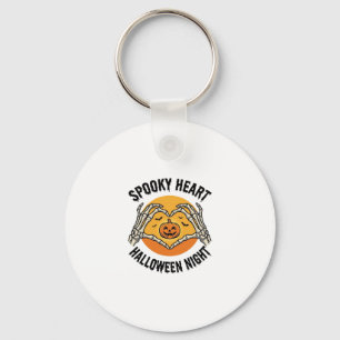 Chaveiro Coração de Esqueleto Halloween Design Vintage Mãos