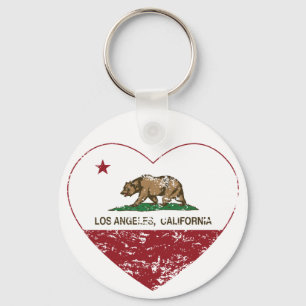 Chaveiro coração de Los Angeles da bandeira de Califórni