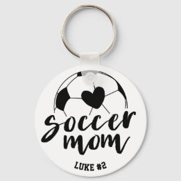 Chaveiro Coração de Mãe de Futebol Bola Nome e Número Perso