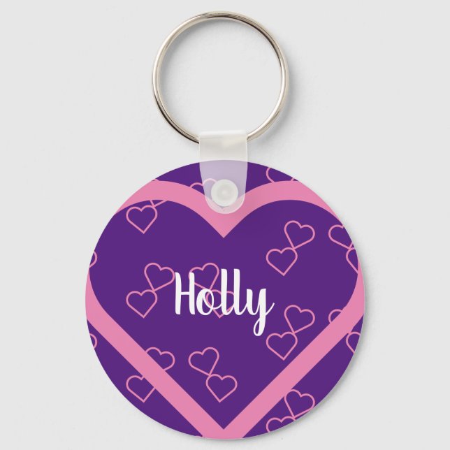 Chaveiro Coração de Nome Personalizado (Frente)