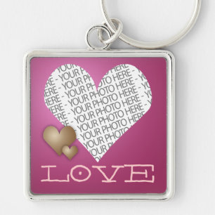 Chaveiro Coração do Amor Sua Foto Aqui Personalize