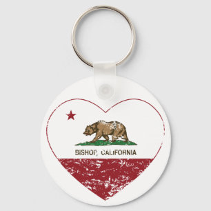 Chaveiro coração do bishop da bandeira de Califórnia