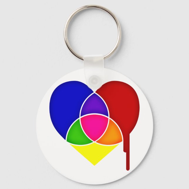 Chaveiro coração do gráfico de cores (Frente)