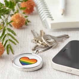 Chaveiro Coração do Orgulho LGBTQ+ Kawaii