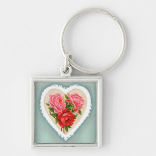 Chaveiro Coração e Rosas