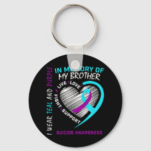 Chaveiro Coração Em Memória Do Meu Irmão Sensibilização Par