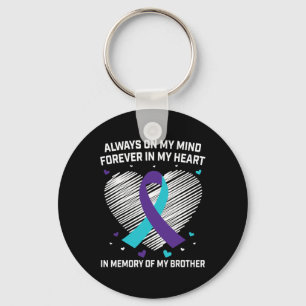 Chaveiro Coração Em Memória Do Meu Irmão Sensibilização Par
