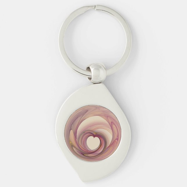 Chaveiro Coração, metal fractal (Frente)