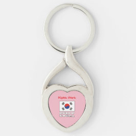 Chaveiro Coração Personalizado da República da Coreia