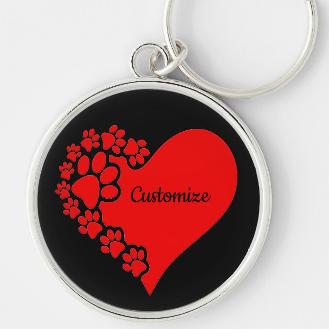 Chaveiro Coração Personalizado Pet Love (Frente)